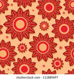 Beautiful Red Flower Seamless Pattern