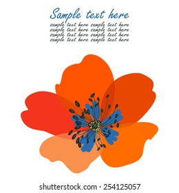 Beautiful red flower, vector