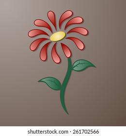 Beautiful red flower. Vector image