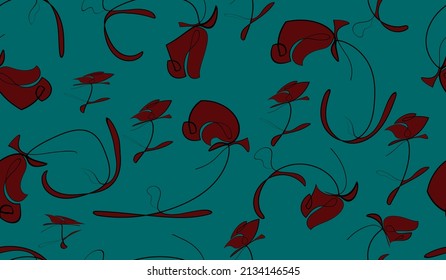 beautiful red flowers.seamless pattern. dark background.high quality for your design.vector illustration.textiles,wallpaper,decoration,print