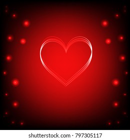 beautiful red glossy heart shape speacially design for valentines day. Background abstract illustration .