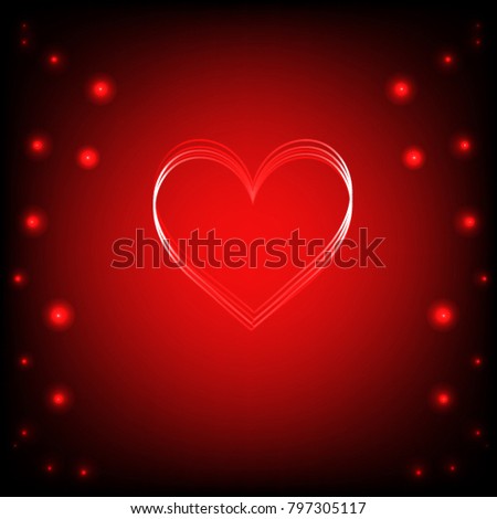 beautiful red glossy heart shape speacially design for valentines day. Background abstract illustration .
