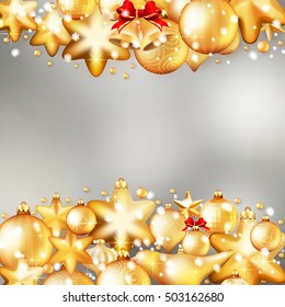 Beautiful red and gold christmas background. EPS 10 vector file included