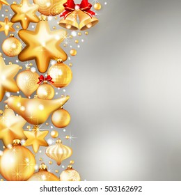 Beautiful red and gold christmas background. EPS 10 vector file included