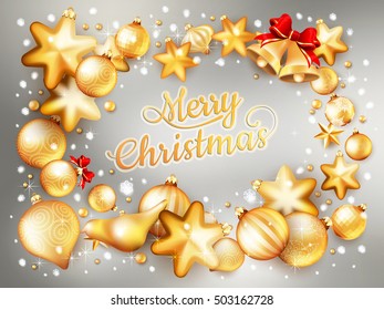Beautiful red and gold christmas background. EPS 10 vector file included
