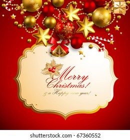 beautiful red and golden christmas background