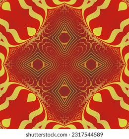 Beautiful red and golden yellow seamless textured abstract background