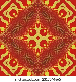 Beautiful red and golden yellow seamless textured abstract background