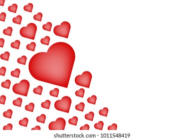 Beautiful red heart abstract background. Valentine day.
