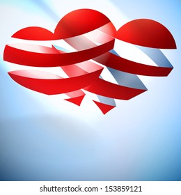 Beautiful red heart background. EPS 10