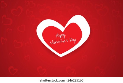 Beautiful red heart background. Vector Illustration. Clip-art