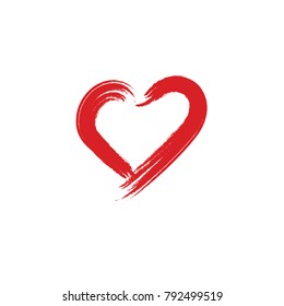 Beautiful red heart from brush