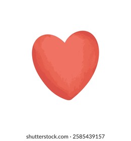 Beautiful Red heart isolated on white background