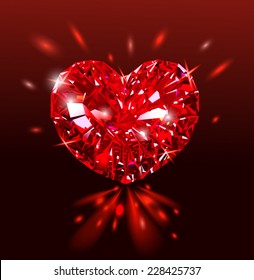 red diamond love heart