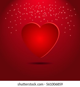 Beautiful red heart for valentine's day. Vector Image. EPS 10