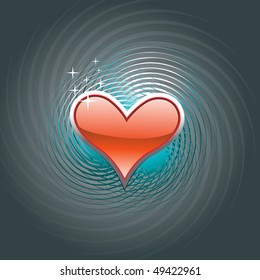 Beautiful red heart vector design background
