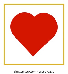 Beautiful red heart. Vector flat illustration.Valentine's Day.