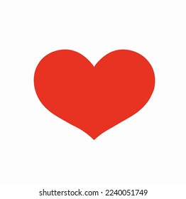 Hermosa ilustración del vector del corazón rojo aislado en fondo blanco