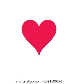 beautiful red heart vector love