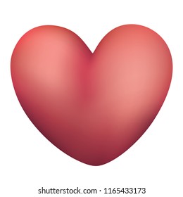 Beautiful red heart  volumetric red heart - for stock vector. 