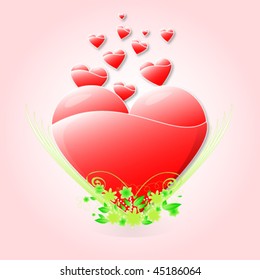 Beautiful red hearts