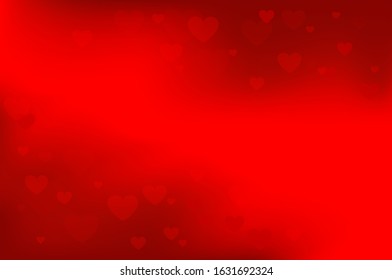 Beautiful red hearts bokeh background. love heart valentines day background light bokeh.  EPS 10