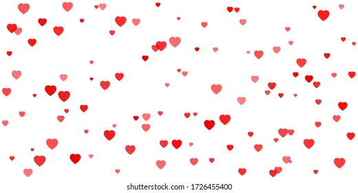 Beautiful red hearts falling on background. Invitation Template background design, greeting card, poster. Valentine day. Vector illustration.