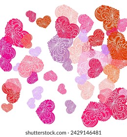 Beautiful red hearts flying valentine background.   Valentines day and save the date card. 