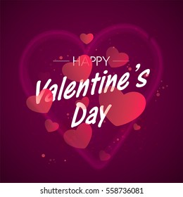 Beautiful red hearts, greeting card for Valentine's Day Celebration.