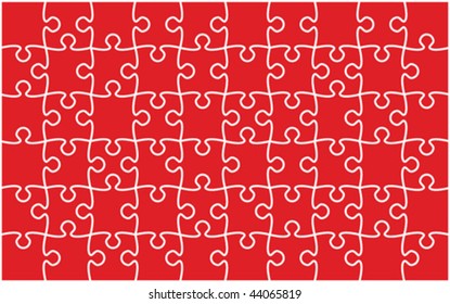 Beautiful red jigsaw puzzle vector