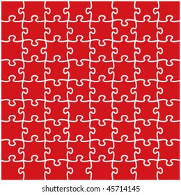 Beautiful red jigsaw puzzle vector