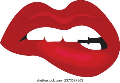 
Beautiful red lip icon vector art