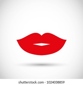Beautiful red lips icon vector