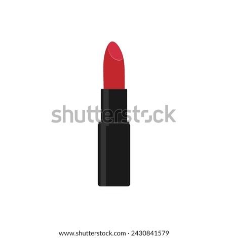 Beautiful red lipstick. vector illustration isolated on white.