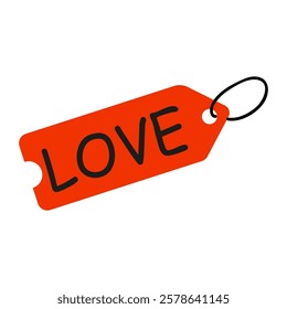 A Beautiful Red Love Tag Symbol Perfect for Celebrating Sentimental Moments Together