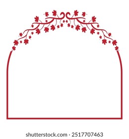 Hermoso Vector de Plantilla de borde de planta de arce rojo