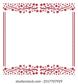 beautiful red maple plant border template vector