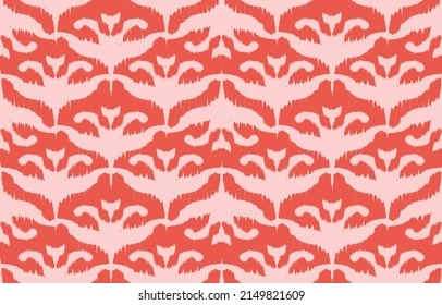 Beautiful red Motif Ethnic Ikat floral. Seamless Moroccan pattern in tribal, folk embroidery Italian, Indian, Turkey style. Peruvian geometric art ornament print. textured design for carpet, fabric.