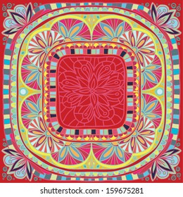 beautiful red ornamental square background