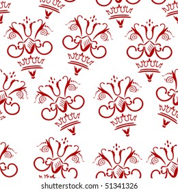 Beautiful red pattern on white background