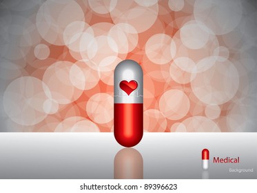 Beautiful red pill - medication concept