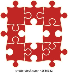 Beautiful Red Puzzle Vector