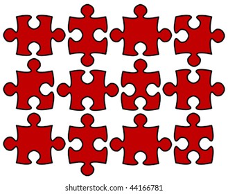 Beautiful Red Puzzle Vector