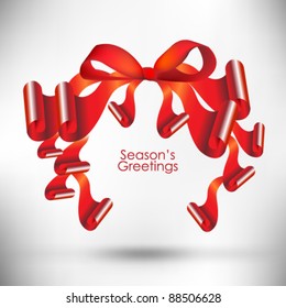 beautiful red ribbon celebration vector design