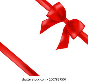 Beautiful red ribbon vector bow