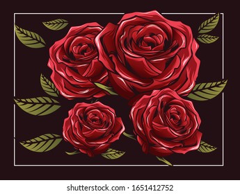 A beautiful red rose background design 