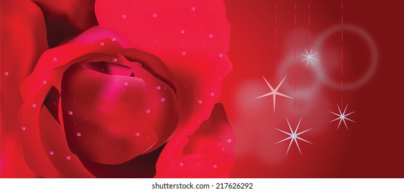 Beautiful red rose banner vector, eps10