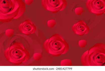 Beautiful red rose fabric pattern for decorating fashion clothes.