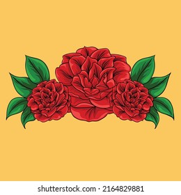 beautiful red rose flower vector design