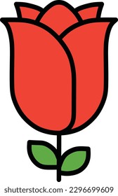 schöne rote Rose, Vektorgrafik